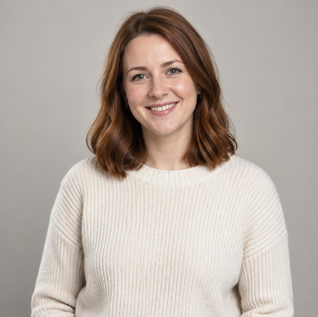 Portrait of a smiling woman with shoulder length hair